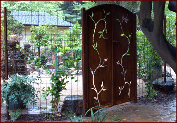 garden gate Stockton custom dual swing garden gate in Stockton